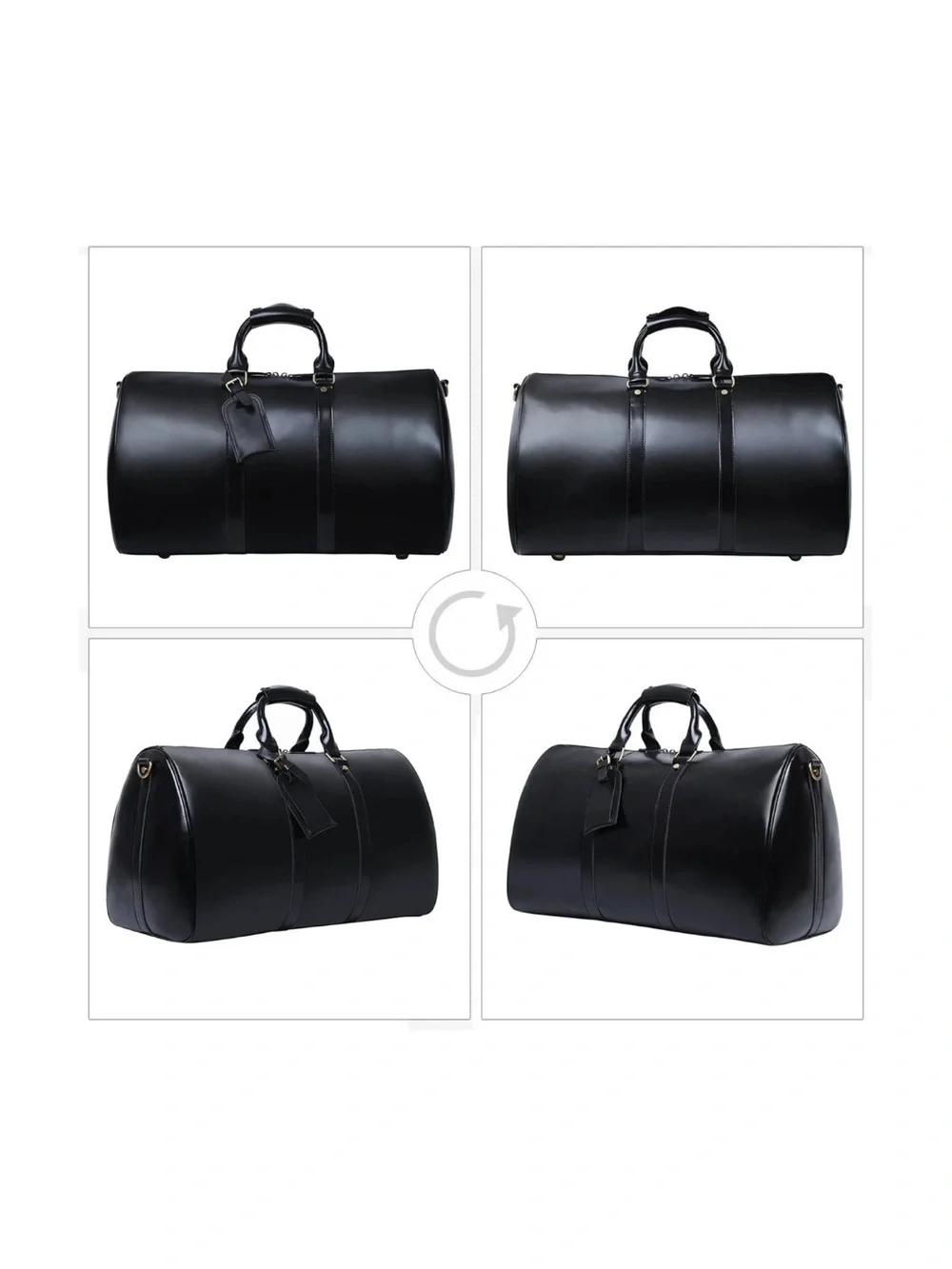 Leathario Travel Duffle Bag For Men Women Genuine Leather Overnight Weekender